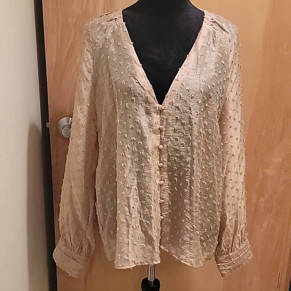 NWT ZARA soft gold blouse sz Large